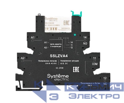 Модуль релейный 1CO 6А 60В DC винтовой зажим SE SSL1PVFU