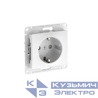 Розетка Glossa 16А с заземл. защ. шторки быстрозажим. клем. механизм бел. SE GSL000145S