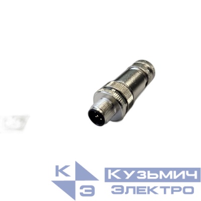 Разъем М12 5A штыревой винт метал. прямой резьба PG7 каб. часть СЦМ120003-05A СТЭЗ 185200020