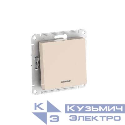 Переключатель 1-кл. AtlasDesign (сх. 6а) 10AX с подсветкой быстрозажим. клем. механизм беж. SE ATN000263S