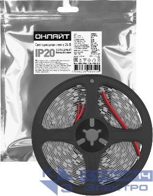 Лента светодиодная 90 654 OLS-2835CW60-4.8-IP20-24V (уп.5м) ОНЛАЙТ 90654