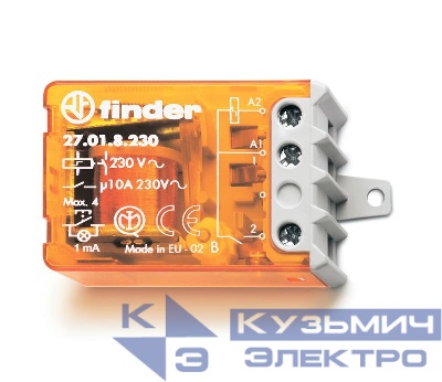 Реле шаговое электромеханич. 2NO 10А 4 состояния AgNi 230В AC монтаж в коробке фланец IP20 FINDER 270582300000