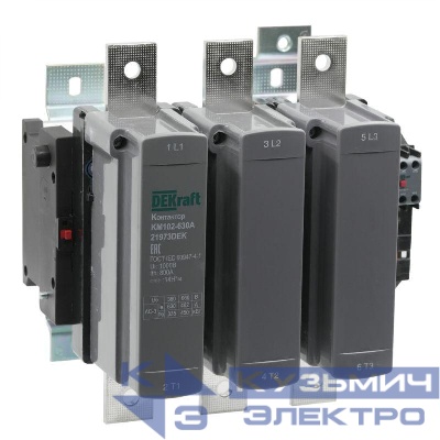 Контактор 630А 220В АС АС3 АС4 1НО+1НЗ КМ-102 DEKraft 21973DEK
