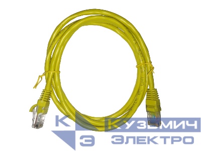 Патч-корд UTP4 cat 5e, 1,5м, ВС, LSZH, желтый, литой коннектор NETKO Optima
