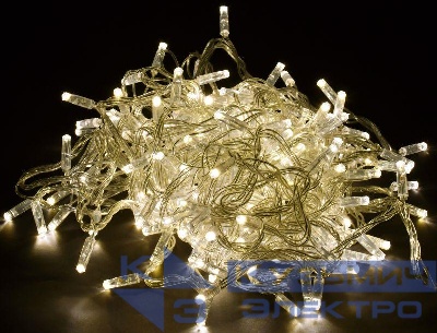 Гирлянда "Нить" 20м 200LED тепл. бел. IP44 провод прозр. 230В с контроллером 8 режимов IEK LGDU111-1-200-20-T-S-44
