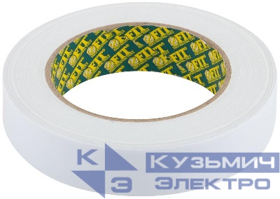 Лента клеящая 2-х сторонняя монтажная на вспененной основе 25ммх5м бел. FIT 11787