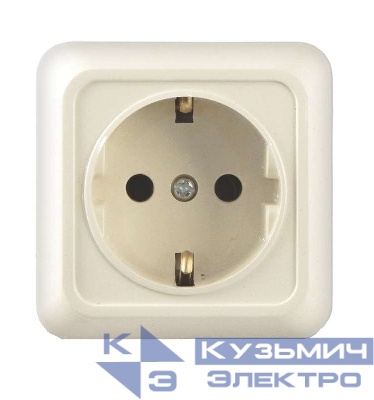 Розетка 1-м ОП Олимп 16А IP20 с заземл. сл. кость UNIVersal Б-О0028