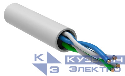 Кабель витая пара U/UTP кат.5E 2х2х24AWG solid LSZH бел. (500м) (м) ITK LC1-C5E02-128
