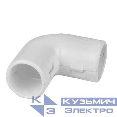 Угол соединительный для трубы 90град. 20мм бел. Plast EKF ug-t-20w-r