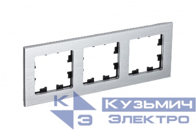 Рамка 3-м AtlasDesign Nature метал. серебр. SE ATN312103