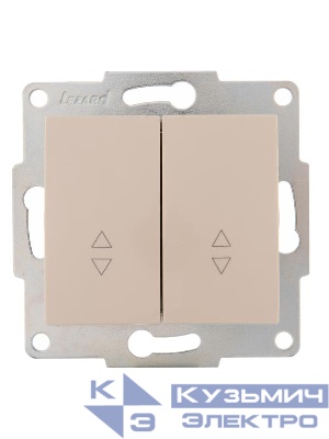 Переключатель проходной 2-кл. 1п СП Karina 10А IP20 механизм крем. LEZARD 707-0388-106
