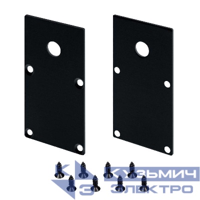 Заглушка LINE-S-3667 BLACK с отверстием металл (комплект) Arlight 042915