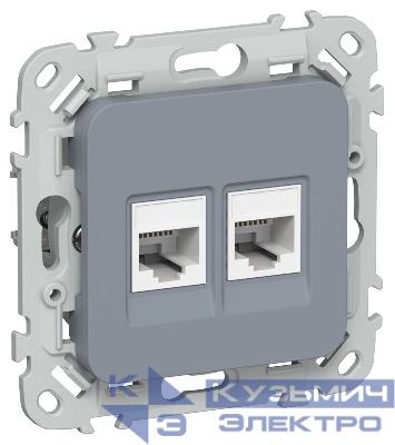 Розетка компьютерная 2-м СП FLITE РК5е-2-0-ФлМ RJ45 кат.5E UTP механизм маренго IEK FI-K22-1-K35
