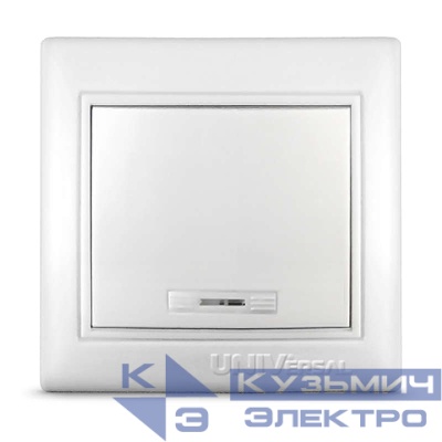 Выключатель 1-кл. СП Севиль 10А IP20 с подсветкой бел. UNIVersal С0121