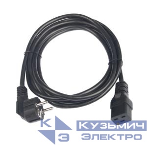 Кабель питания CEE 7/7 евровилка с заземл./разъем C19 IEC 60320 3х1.5кв.мм 250В 16А 3м черн. NIKOMAX TLK-PCC16-030