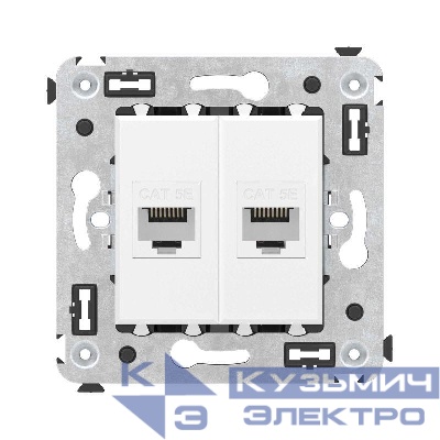 Розетка компьютерная 2-м СП Avanti "Белое облако" RJ45 кат.5E без шторок механизм DKC 4400664