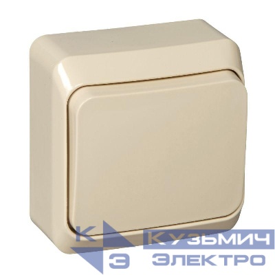 Переключатель проходной 1-кл. ОП Этюд 10А IP20 крем. SE BA10-004K