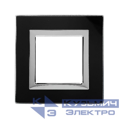 Рамка 1-м 2мод. Avanti натуральн. стекло черн. DKC 4402822