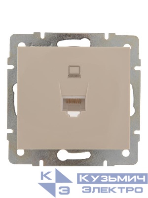 Розетка компьютерная СП Rain RJ45 16А IP20 механизм крем. LEZARD 703-0388-139