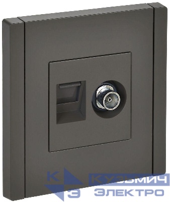 Розетка 2-м TV+RJ45 кат.6 FORTE&PIANO FP337 сер. IEK FP-AK20-2-K03