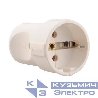 Розетка штепсельная Accessories с заземл. бел./бел. LEZARD 715-0600-606