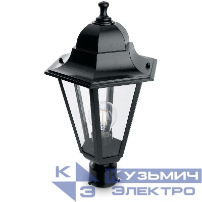 Светильник 6203/PL6203 100Вт E27 230В садово-парковый на столб черн. FERON 11068