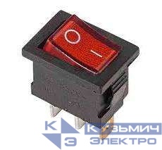 Выключатель клавишный 250В 6А (3с) ON-OFF красн. с подсветкой Mini (RWB-206; SC-768) Rexant 36-2150