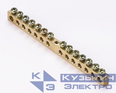 Шина нулевая 14 групп/крепеж по центру 6х9мм DEKraft 32003DEK