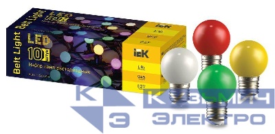 Набор ламп светодиодных декор. G45 1Вт шар E27 230В MIX 10шт IEK LLE-G45-1-230-MIX-E27-10