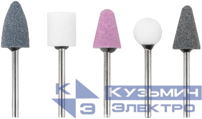 Шарошка абразивная по металлу малая штифт 3мм 5шт КУРС 36462