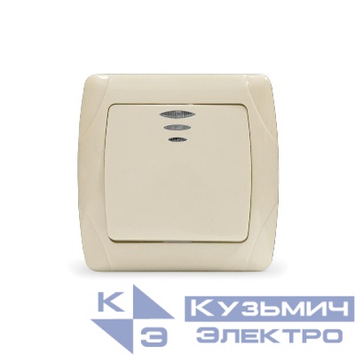 Выключатель 1-кл. СП Маргарита 10А IP20 с подсветкой сл.кость (ivory) UNIVersal М0121-I