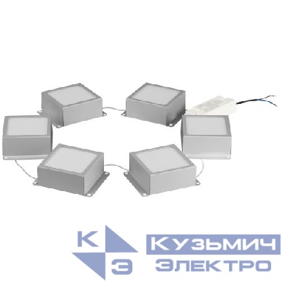 Светильник светодиодный SPO-646-3-4K-S6 36Вт 4000К 100х100 грильято домино компл. 6 кубиков+драйвер металлик (уп.6шт) Эра Б0062991