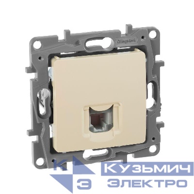 Механизм розетки телеф. 1-м СП Etika RJ11 сл. кость Leg 672340