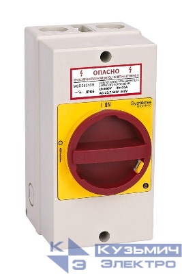 Выключатель-разъединитель главный аварийный 4п 32А IP65 закрытого исп. с замком SE MSD32411R