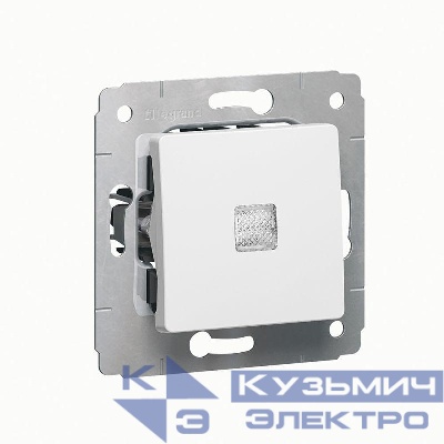 Выключатель 1-кл. СП Cariva 10А IP20 250В 10AX с подсветкой механизм бел. Leg 773610