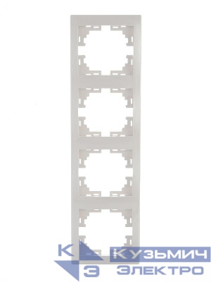 Рамка 4-м Mira вертикал. бел. LEZARD 701-0200-154