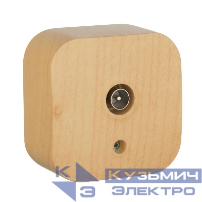 Розетка телевизионная TV 1-м ОП Quteo IP20 с топологией "звезда" дерево IEK 782269