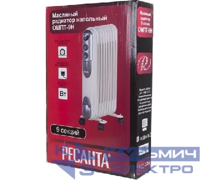 Радиатор масляный 9 секц. 2000Вт ОМПТ- 9Н Ресанта 67/3/4
