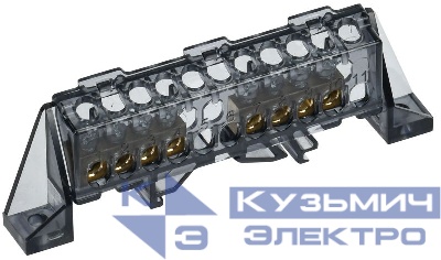 Шина нулевая N в комб. изол. "Стойка" 6х9-4+4-Ч TEKFOR IEK TF-NN10-44-DP-K02