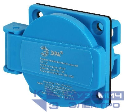 Розетка панельная СП R(PAN)-16-2P-PE-IP54 112 2Р+PЕ 16А 220В IP54 защ. крышка Эра Б0057937