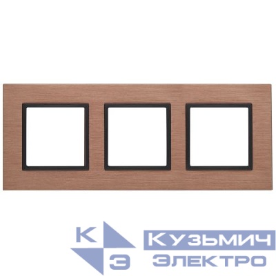 Рамка 3-м 14-5203-14 металл Elegance медь+антрацит ЭРА Б0034556