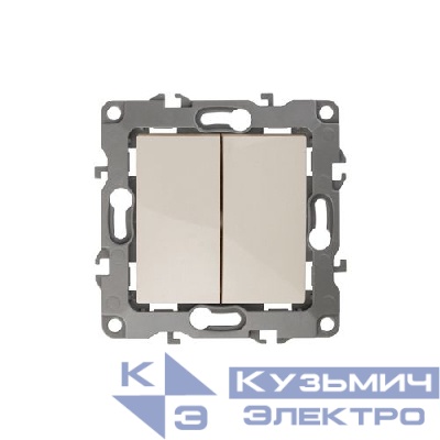 Выключатель 2-кл. СП Эра12 12-1004-02 10А IP20 250В 10AX без монтаж. лапок механизм сл. кость Эра Б0014652