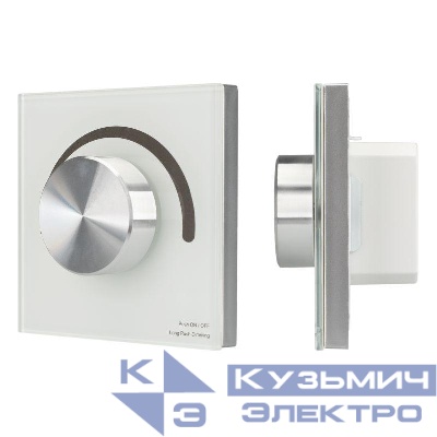 Панель SMART-P98-DIM-G-IN White 230В 1.5А 0/1-10В Rotary 2.4G стекло Arlight 028432