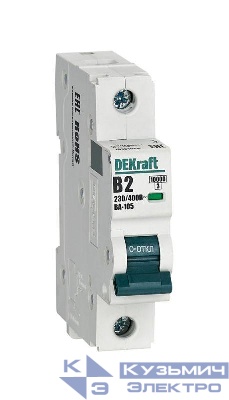 Выключатель автоматический модульный 1п B 2А 10кА ВА-105 DEKraft 13101DEK