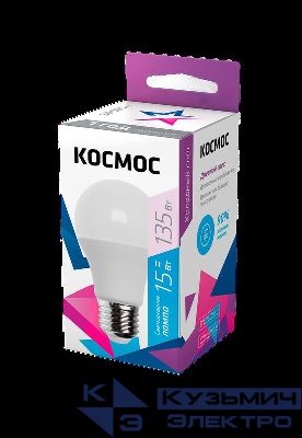 Лампа светодиодная A60 15Вт 6500К E27 220В КОСМОС LkecLED15wA60E2765