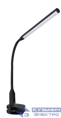 Светильник светодиодный настольный KD-793 C02 6Вт 4000К 230В сенсор. вкл. 4 уровня яркости зажим-струбцина черн. Camelion 12491
