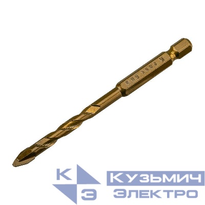 Сверло по стеклу и керамике 6мм сухое сверление шестигранный хвостовик Kranz KR-91-0766