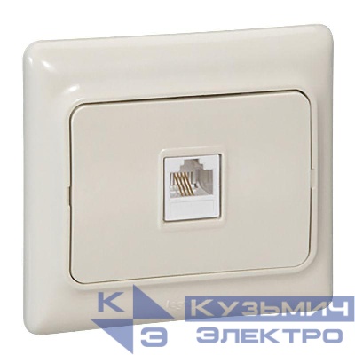 Розетка телефонная 1-м СП Kaptika RJ11 сл. кость Leg 782144