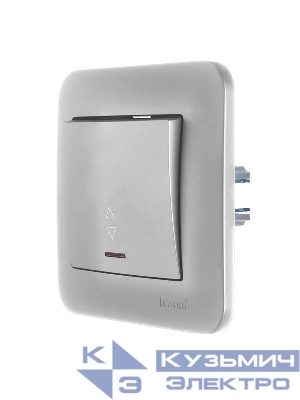 Переключатель проходной 1-кл. 1п СП ASTI 10А IP20 с подсветкой платина LEZARD 7081-3535-114