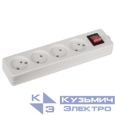 Колодка удлинителя 4-м без заземл. K-4s с выкл. Эра Б0003480